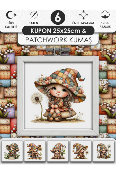 FabricMarket Patchwork Kumaş Seti – Dikiş ve Hobi İçin %100 Pamuk Desenli Kumaş Kuponları