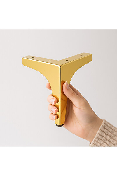 NZB Furniture Leg Durable Foot Modern Design Sofa Coffee Table Tv Unit 17 cm Gold Golden Metal 4 Pcs