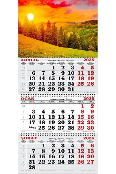 GENC DIJITAL BASKI 2026 Yılı Gemici Takvimi- Orman ve Gün Batımı Manzarası