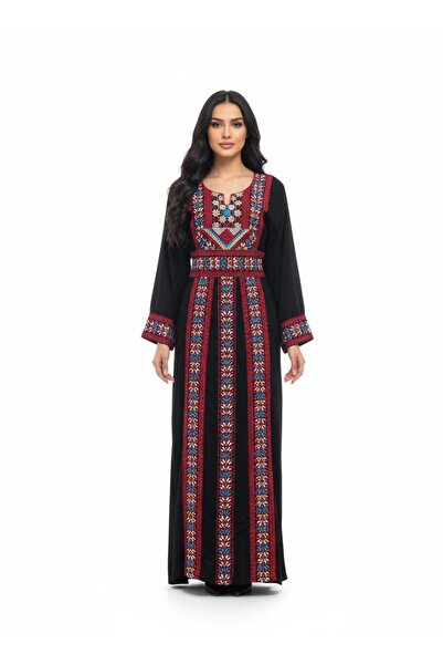 AG Women's dress, an authentic design collection embroidered in the traditional Palestinian style with local motifs [Jordanian jalabiya]
