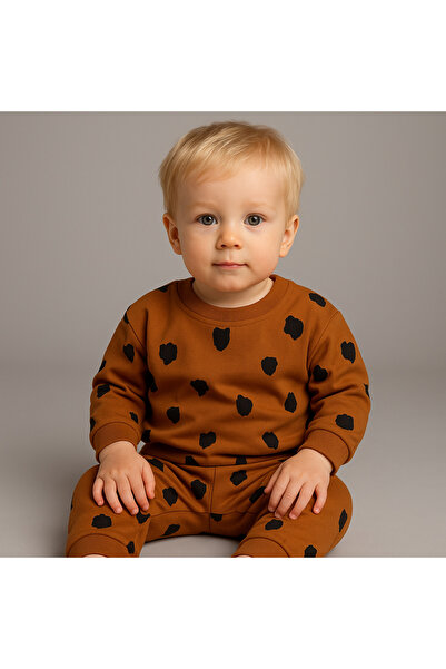 LittlePoffy مطبوع طقم ملابس علوية وسفلية للأطفال الرضع مصنوع من القطن بنسبة 100%