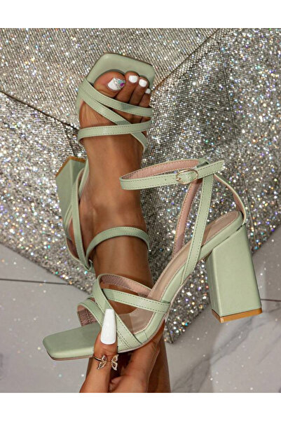 Sheya Sandale Cu Toc Shein, verde