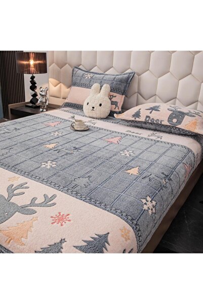 JOJO HOME Cocolino duvet cover set 180x200cm + 2 pillowcases 50x70cm, Deer, Blue