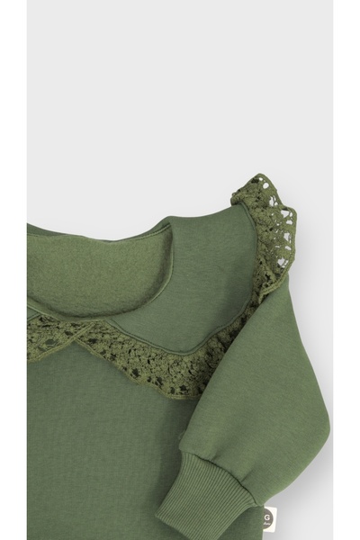 RG Brand Green Baby Sweatshirt with Lace Detail