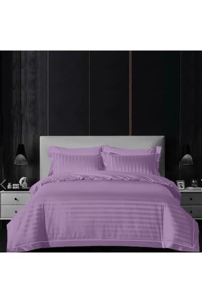 OEM VertiFlare Damask Policotton Bed Linen, 4-piece, Double Bed, Lilac
