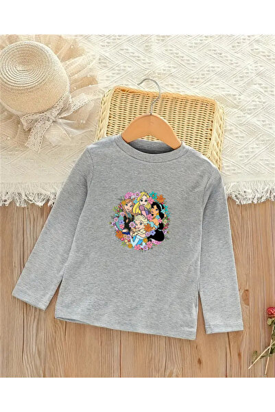 haha Girls' Princess Printed Long Sleeve T-Shirt