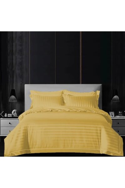 OEM Damask Policotton VertiFlare Bed Linen 230 x 250 cm, Yellow