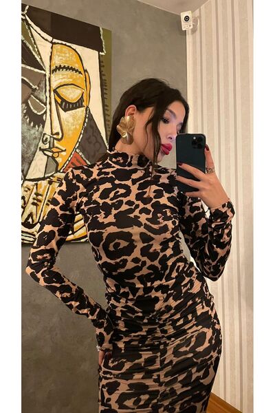 sajarsln Φόρεμα Maxi Size Gathered άνοιγμα Micro Fabric ελαστικό ύφασμα