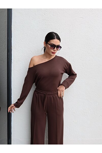 ESRAHELVACI Kayık Yaka Modal Eşofman Takım