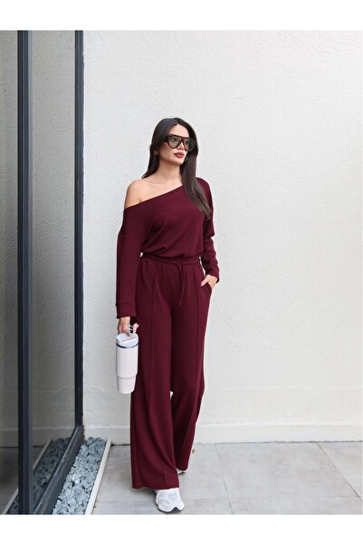 ESRAHELVACI Kayık Yaka Modal Eşofman Takım