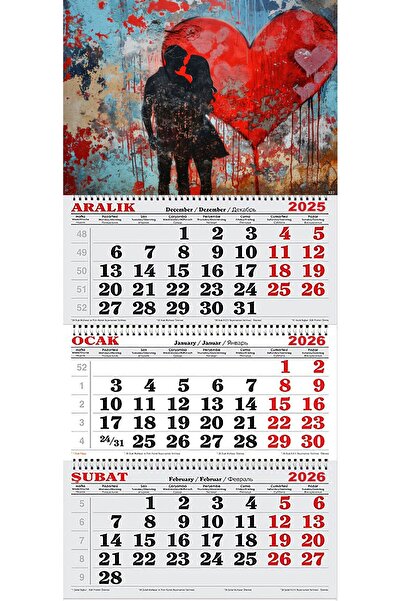 GENC DIJITAL BASKI 2026 Yılı Gemici Takvimi- Aşk