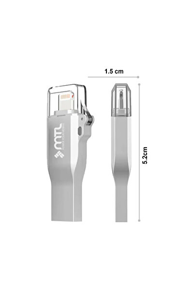 MTL 128 Gb Compatible with iPhone USB Flash Memory Otg 3.0 Fast Reading Metal Case Phone Tablet Compatible