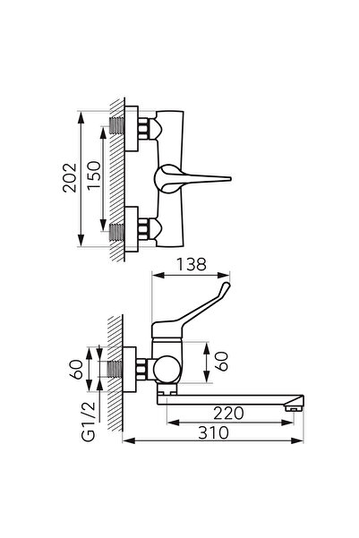 Other ALGEO MEDICO wall-mounted sink tap, chrome