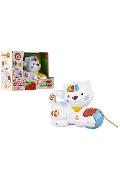 GLOBO Pisică muzicală de tras cu ghem de lână rotitor și clape de pian, multi...