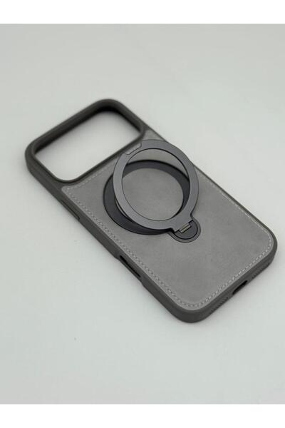 GENERAL Luxury Faux Leather MagSafe Phone Case with Magnetic Ring Stand - iPhone 17 Pro Max Cover