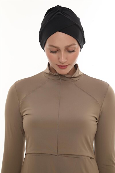 HÜRREM BONE Black Practical Ready-To-Wear Snap-On Sea Pool Cap Swimmy Cross 2508_01