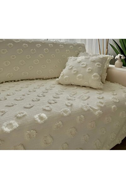 Madamca Κάλυμμα καναπέ STAR pompon ΚΡΕΜ 180*240