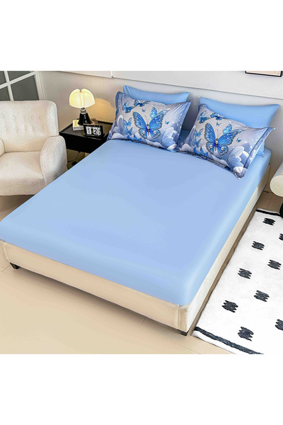 JOJO HOME 5D bedding set, 6 pieces, with elastic, Digital print, with elastic, 180x200cm, Butterflies