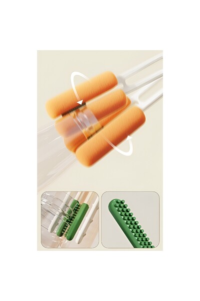 Flippy Ποτήρι, Κούπα, Βούρτσα Καθαρισμού Μπουκαλιών, Flippy, εύκολο στο κρέμασμα, 27,5x11,4x6cm, Λευκό