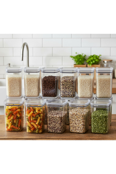 Geseus Rectangular Airtight Food Storage Container 12 Pieces 2100 ml