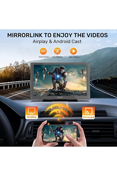 Alxum Navigatie Auto, Apple CarPlay si Android Auto, Mirror Link, control vocal, transmitator FM, AUX