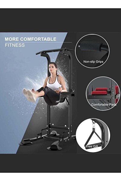 WAKYME Power Tower Pull Up Dip Station Assistive Trainer Multi-Function Strength Training Fitness Equipment