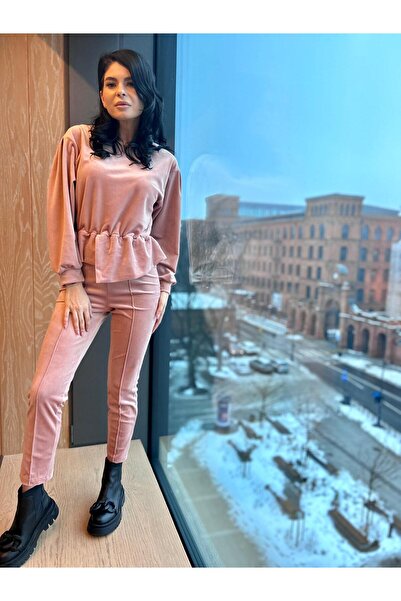 RAMONA BADESCU EXCLUSIVE Costum damă catifea soft – bluză lejeră și pantaloni...