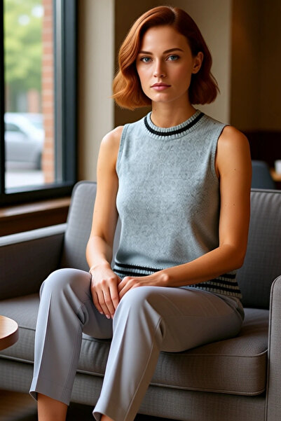 PayBuy Women's Crew Neck Knitwear Sleeveless Top Elegance and Comfort Combined Quality Stylish Comfortable Modern Elegant