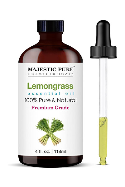 Majestic Pure زيت الليمون العطري مع قطارة زجاجية، 118 مل