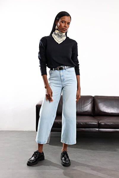 5in1Canpolat Black Basic Long Sleeve T-Shirt 24151