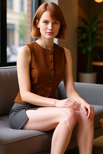 PayBuy Γυναικείο πλεκτό σουέτ γιλέκο με λαιμόκοψη με κουμπιά, που ταιριάζει στο σώμα, καλής ποιότητας, κομψό, άνετο και μοντέρνο