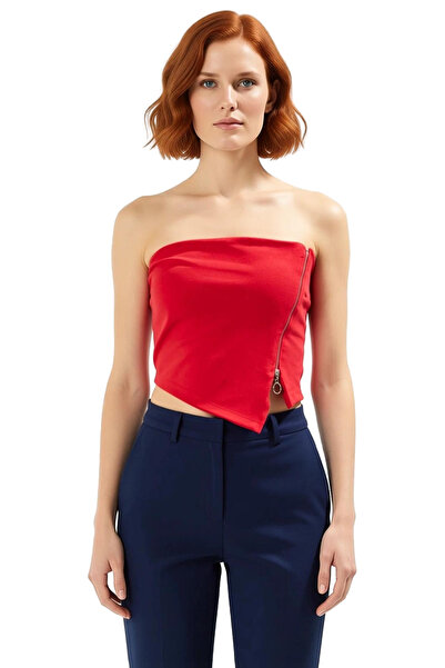 PayBuy Asymmetrical Strapless Crop Blouse Fitted Fit Polyester Summer Long Lasting Comfortable and Stylish