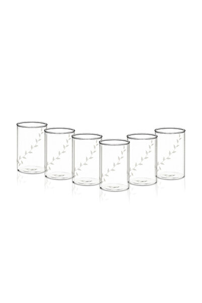 Borosil 6-Piece Vision Glass White Krip Medium, 295ml