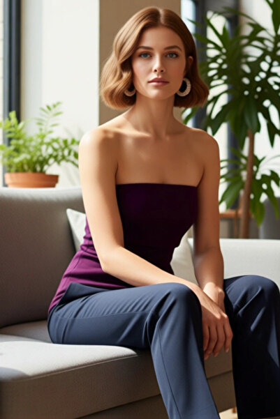 PayBuy Strapless Side Zipper Crepe Knitted Blouse Modern Style Trend Design High Quality