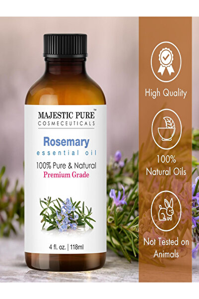 Majestic Pure Rosemary Essential Oil with Glass Dropper, 118ml