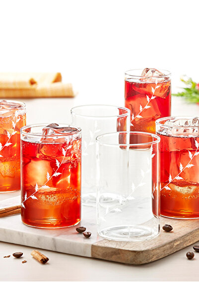 Borosil 6-Piece Vision Glass White Krip Medium, 295ml