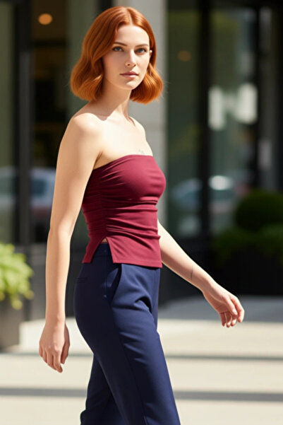 PayBuy Women's Strapless Fitted Knitted Blouse Summer Casual Daily Use Modern Style Comfortable