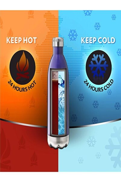 Borosil Vacuum Bolt Bottle Blue 1000ml