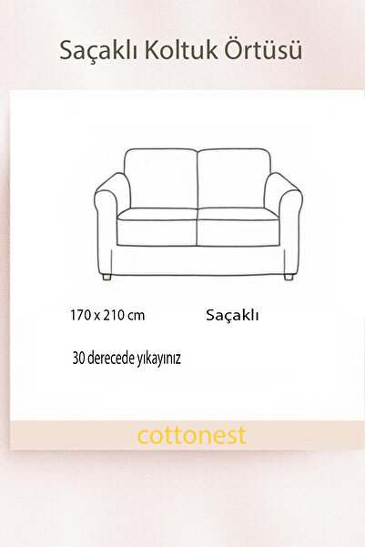 Cottonest Saçaklı Koltuk Örtüsü 170 x 210 cm