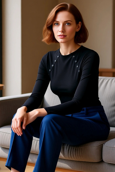 PayBuy Women's Mock Neck Button Detailed Fitted Long Sleeve Knitted Quality Stylish Comfortable Modern Elegant