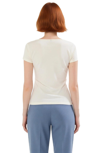 PayBuy Square Collar Fitted Lycra Combed Cotton Blouse Summer Casual Use Trend Design Comfortable Cut