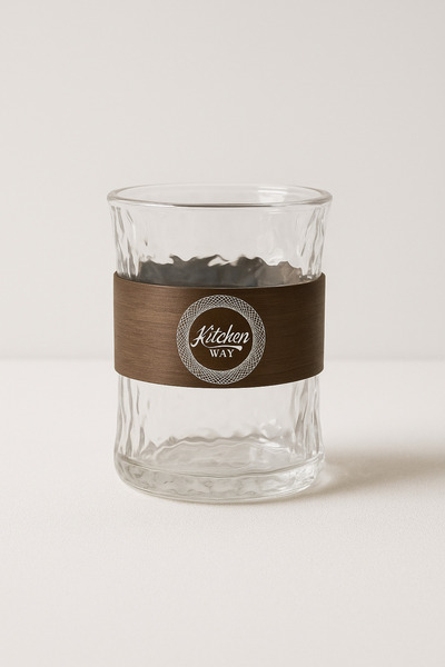 Kitchen Way 2-Piece Borosilicate Glass Cup with Acacia Handle Kw-855