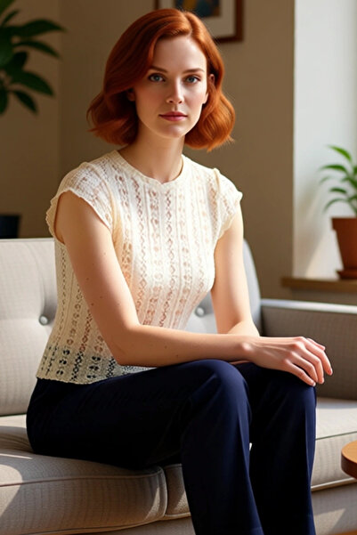 PayBuy Women's Crew Neck Short Sleeve Knitted Lace Detailed Bodycon Quality Stylish Comfortable Modern