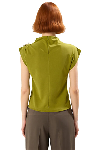 PayBuy Bluză guler ridicat Scuba Crepe din material subțire Stil casual Selectat cu atenție Confort de lungă durată croială