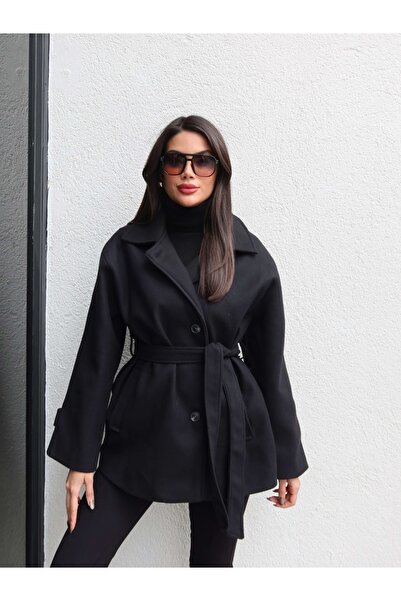 ESRAHELVACI Tie-Up Short Cashmere Coat