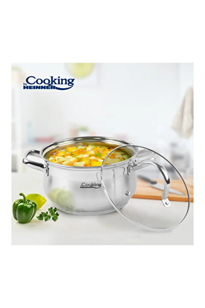 Heinner Stainless steel saucepan with lid, 22 x 12.5 cm, 4.7 L - Amira (Cooking by Heinner)