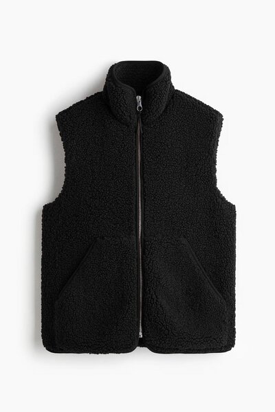 Madmext Siyah Dik Yaka Kadın Peluş Yelek MG2578