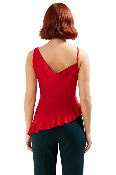 PayBuy Asymmetrical Degaje Collar Ruffled Summer Blouse Trend Design Comfortable and Stylish High Quality