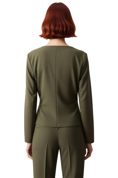 PayBuy Women's Double-Breasted Buckle Detailed Slim Fit Woven Blouse Quality Stylish Comfortable Modern Elegant Daily