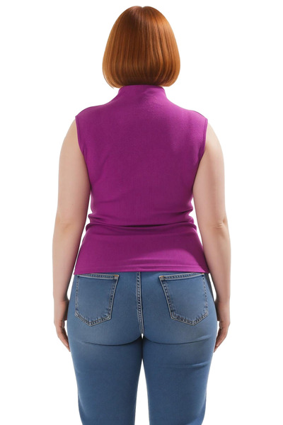 PayBuy Asimetrică croială guler ridicat Fără mâneci din material subțire Bluză Femei Opțiune modernă și elegantă Calitate elegantă